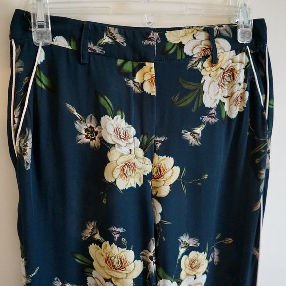 Nicholas Silk Floral Wide Leg Palazzo Pants Size 4 - Picture 4 of 12